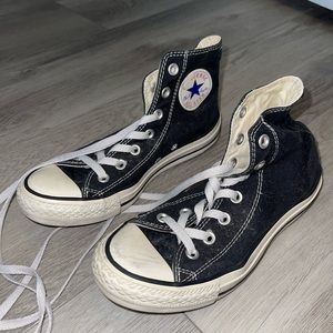 Black high top converse size 7.5 women’s